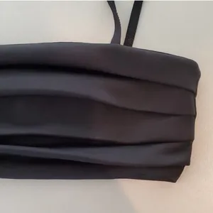 NWOT! Zara Black Pleated Crop Top thumbnail 3