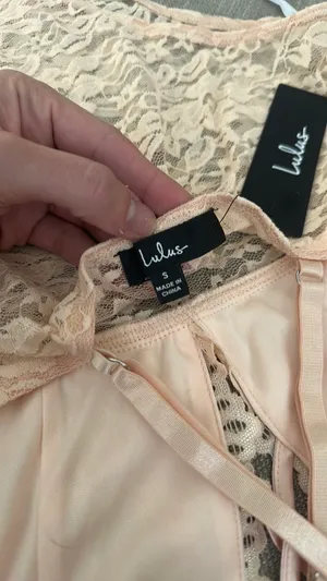 Pink lace Bodysuit Lulus thumbnail 3