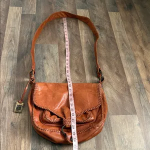 FRYE Cognac Leather Crossbody Saddle‎ Bag Braided Boho Chic Western Inspired thumbnail 12
