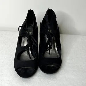 Impo Black Strappy Lace Up Heels thumbnail 2