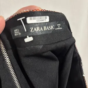 ZARA Basic size L Floral Sequin Multicolor Lined Mini Skirt thumbnail 6