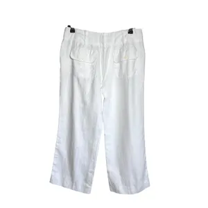Michael Kors Womens White Linen‎ Wide Leg Capri Pants Size 6 Travel Minimalist thumbnail 2