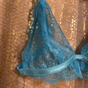 Free‎ People Bright Eyes Romantic Coquette Blue Sheer Lace Bralette Small NWOT thumbnail 4