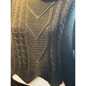 Windsor Black Cable Knit Turtleneck‎ Sweater Cropped Scallop Hem RN129619 Womens thumbnail 11