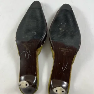 6.5 Bonnibel Olive green jewel sequin wooden slip on point clogs thumbnail 5