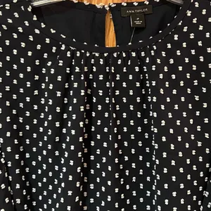 Ann Taylor‎ Clip Belted Mock Neck Shift Dress Night Sky Navy Blue Size 2 Petite thumbnail 8