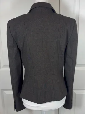 Ann Taylor Brown Blazer 6 Stretch Tailored Fitted Career Workwear Office Work thumbnail 2