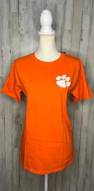 NWT Clemson‎ University Women's 2XL Orange Graphic Print Short Sleeve T-Shirt thumbnail 1