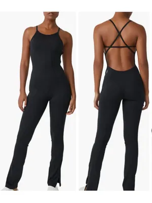 Free People Movement Heat Waves Onesie Jumpsuit in Black thumbnail 2