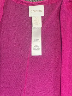 Chico's Bright Fuchsia Open-Front Women's Cardigan thumbnail 4