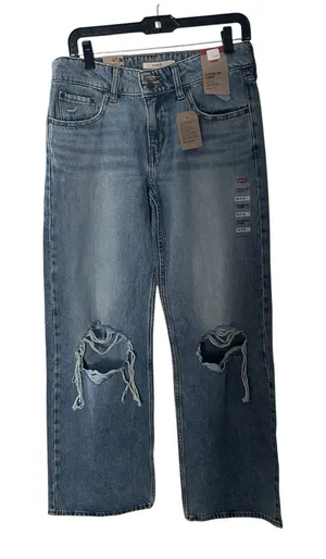NWT Levi's 28 X 32 Superlow Loose Straight Leg Jeans Distressed V26 thumbnail 1