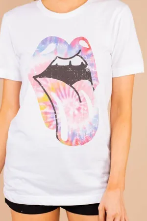 Boutique Tie dye Rolling Stones tongue tee thumbnail 2