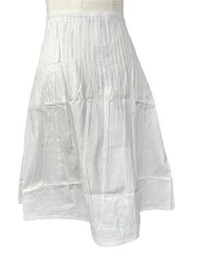 Motel Rocks Asada Pleated Waist Midi Skirt In Poplin White Size Medium NWT thumbnail 6