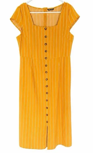 Yellow SHEIN white striped sundress thumbnail 1