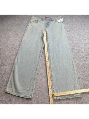 Edikted Bow Pocket Relaxed Jeans Womens M 32 Light Wash Wide Leg Coquette Denim thumbnail 5