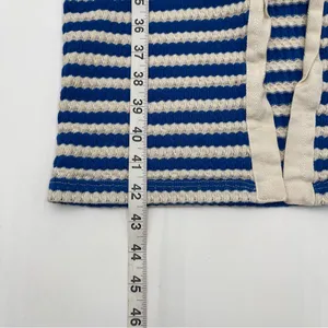 MNG Mango Blue/ Cream Stripe Jersey Sweater Midi Dress Sz US 10 Short Sleeve thumbnail 12