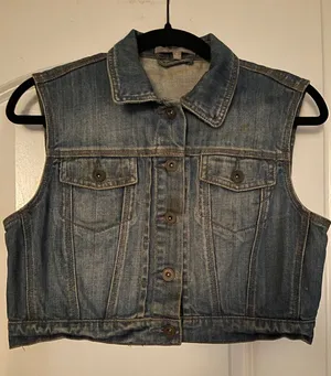 NY Collection Blue Denim Vest thumbnail 1