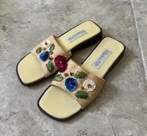 Madeline Stuart Vintage raffia slide sandals thumbnail 1