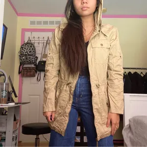 Michael Kors Khaki Hooded Jacket trench coat thumbnail 4