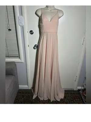 Lulu's Blush Spaghetti Strap V-Neck Maxi Dress thumbnail 4