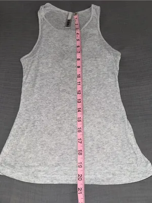 SKIMS Madewell Light Gray Ribbed Scoop Tank Top thumbnail 5