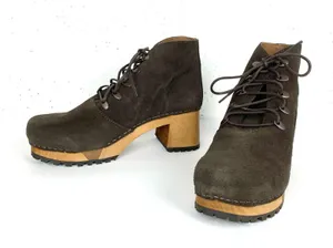 Sanita Womens Ulla Danish Clogs Lace Up Platform Block Heel Coffee Brown Size 37 thumbnail 5