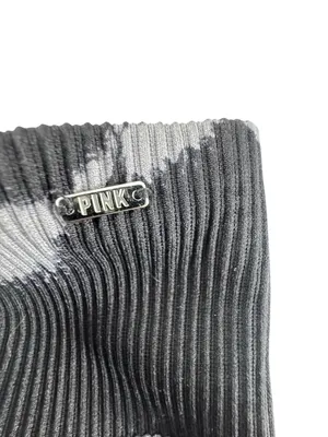 PINK Victoria's Secret Black & Gray Tie-Dye Ribbed Leggings thumbnail 2