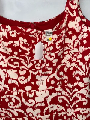 Red and White Floral Sheath Dress - Womens thumbnail 3