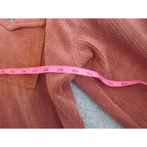 Forever 21 Button‎ Down Shirt Large Orange Corduroy Ribbed Oversized Shacket thumbnail 9