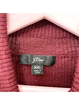 J Crew Balloon Sleeve Turtleneck Sweater XXL Merino Wool Red Old Money thumbnail 3