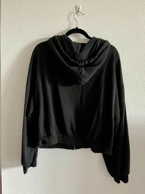 Talulah Black Full Zip Hoodie Sweatshirt Large L Long Sleeve Basic Pockets thumbnail 2