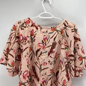 Ava & Viv peach pink floral summer peasant top thumbnail 6