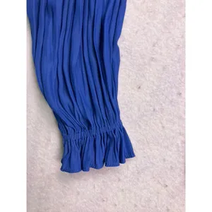Ramy‎ Brook Blouse Womens XS Blue Pleated Smocked V-Neck Top Boho thumbnail 4
