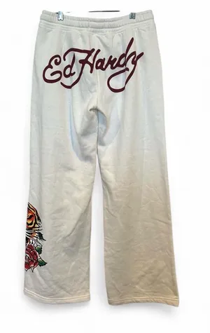 Ed Hardy Wide Leg Sweatpants Tiger Floral Y2K Tattoo Graphic Lounge Pants thumbnail 1