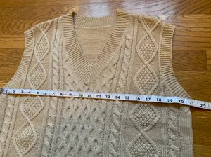 V neck long line knitted vest size M Tan Size M thumbnail 6