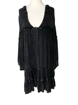 OLI & HALI Flowy Hooded Top Black Size L thumbnail 2