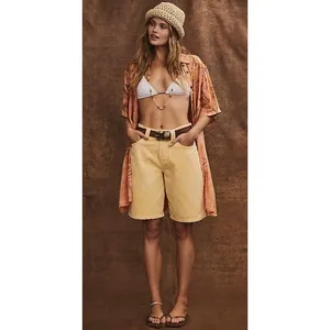 Free People We The Free Montana Bermuda Shorts Butter Yellow Size 27 thumbnail 5