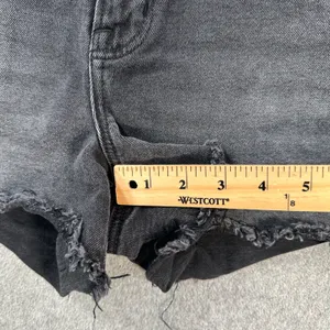 American Eagle Highest Rise 90's Boyfriend Jean Shorts Size 6 Black Denim Stretc thumbnail 4