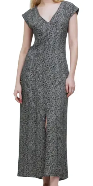 EUC Madewell Cap Sleeve V Neck Midi Dress Floral Cupro Blend Size 4 Retail $128 thumbnail 1