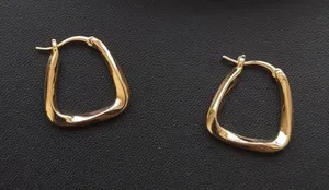 18K Gold Plated Geometric Square Hoop Earrings for Women thumbnail 1