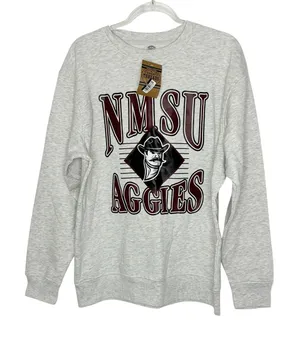 Rivalry Threads NMSU Aggies Light Gray Pullover Sweatshirt NWT Womens Large thumbnail 1