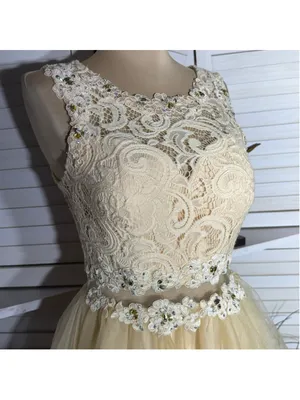 Dancing Queen cream floral sheer mesh dress beaded fairy princess homecoming M thumbnail 5