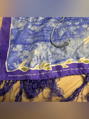Vibrant Christian Scripture Floral Ombre Hand Rolled Silk Scarf with Fringe thumbnail 13