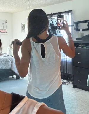 White Mesh Tank Top thumbnail 2