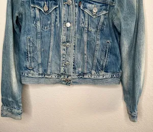 Levis Womens Blue Denim Fall Trucker Jean Jacket Medium pc9-70270-0073 Masc thumbnail 4