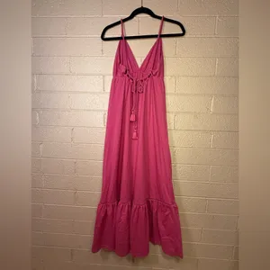 Blue steel Elegant Pink Halter Maxi Dress thumbnail 2
