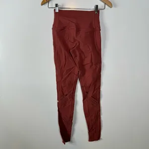 Alo Yoga Mauve Mesh Criss Cross Leggings Size Xsmall‎ thumbnail 4