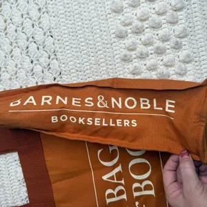 BARNES AND NOBLE Re-Wrap Collab Bag of Books Rust Brown Orange Tote Bag thumbnail 3