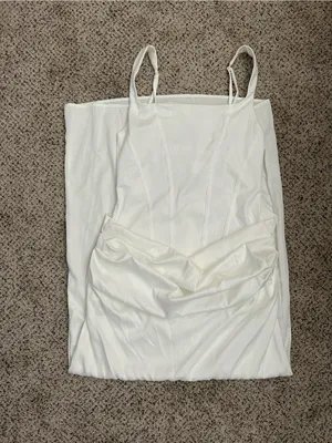 SHEIN White Sleeveless Maxi Column Dress with Draped Waist thumbnail 4