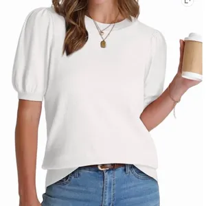 NWT ~ Women's Cream Puff Short Sleeve Lightweight Knit Summer Sweater ~ SMALL thumbnail 1